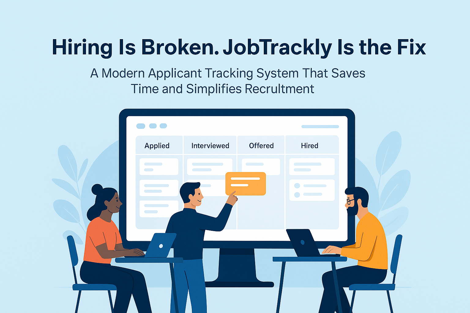 HR team using a modern applicant tracking system dashboard